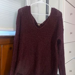 Maroon V-Neck Sweater